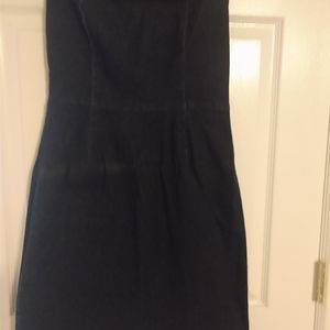 Strapless jean mini dress
